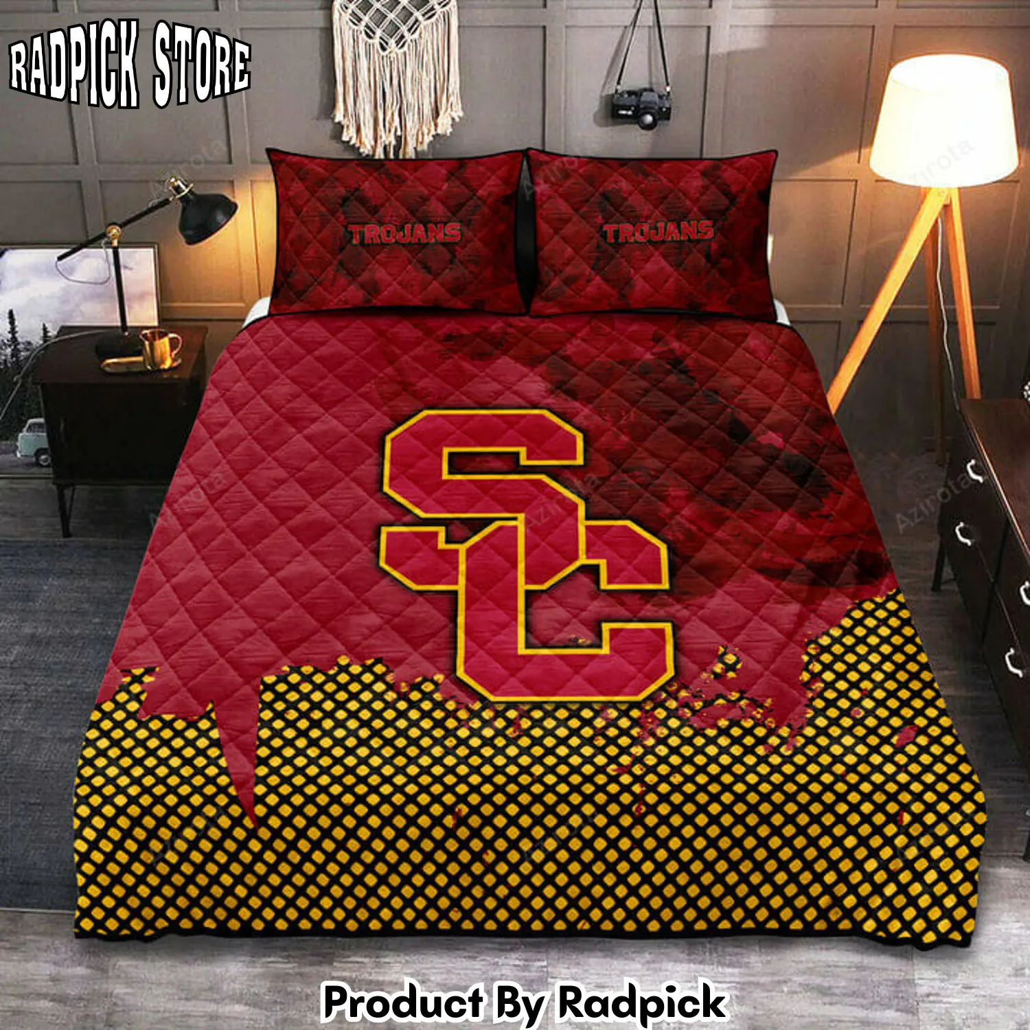 Radpick usc trojans cardinal gold bedding set rp327584